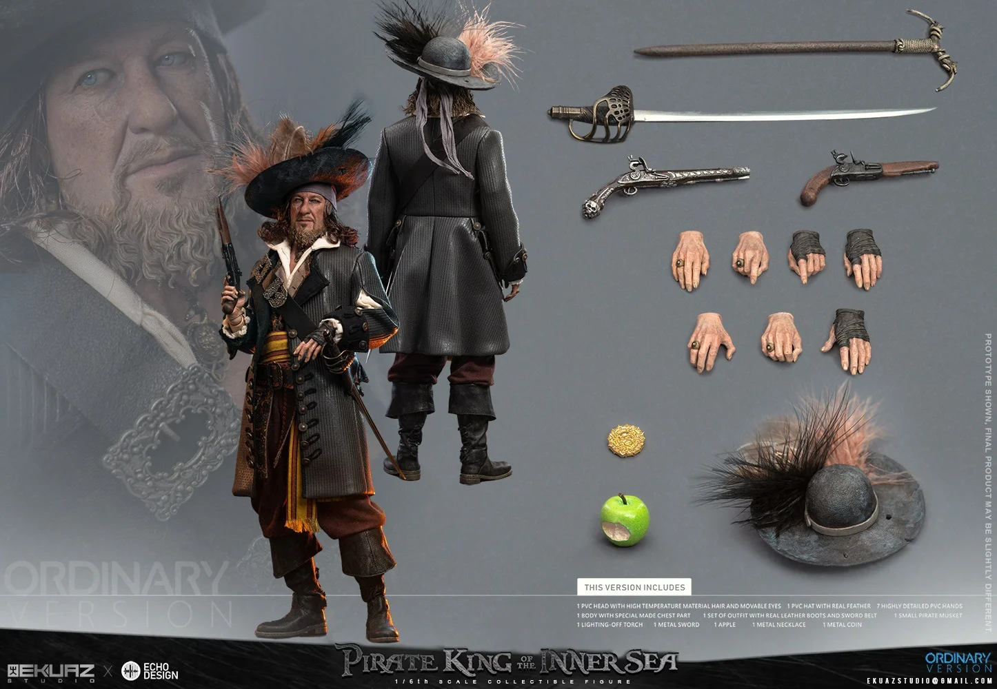 1/6 Pirate king of the inner sea EKS012R & EKS012D Action Figure-EKUAZ STUDIO x ECHO DESIGN