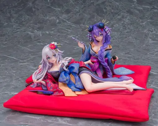KADOKAWA - Neptunia x SENRAN KAGURA: Ninja Wars  Purple Heart / Black Heart Kimono Ver. Dual Figure Set 1/7 Complete Figure (Licensed) Statue(GK)