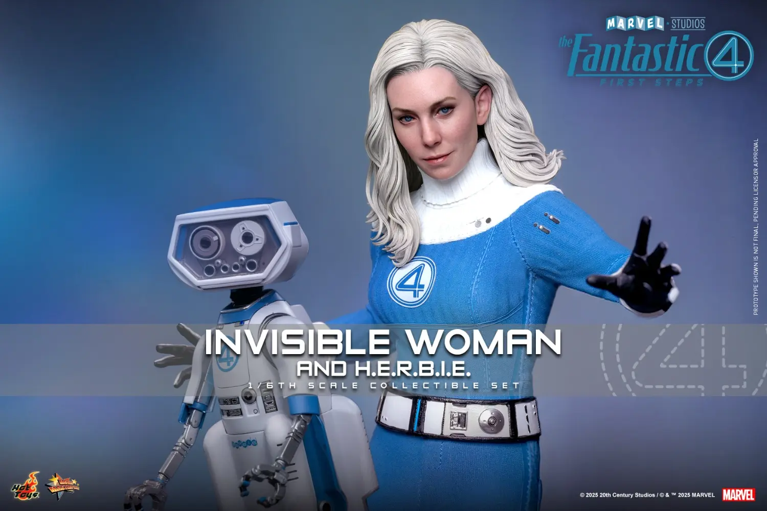 Hottoys - The Fantastic Four: First Steps Invisible Woman and H.E.R.B.I.E. 1/6th scale Collectible Figure Set MMS823 MMS824 (Licensed)Statue(GK)