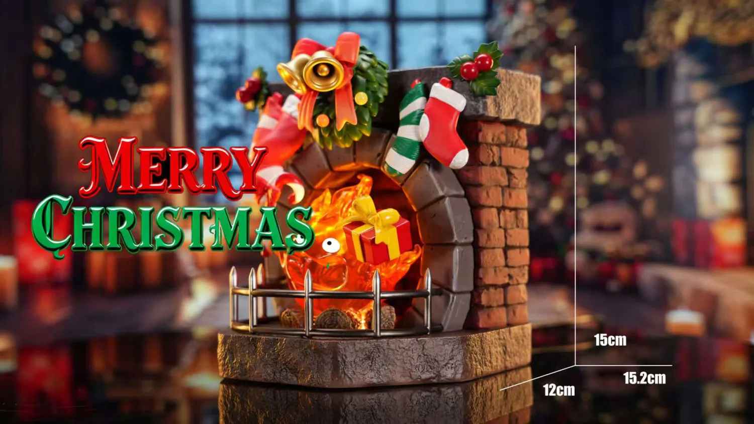 Long Miao Studio - Howl's Moving Castle Christmas Calcifer Statue 