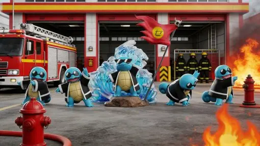 OM Studio - Squirtle Squad Pokemon Statue 