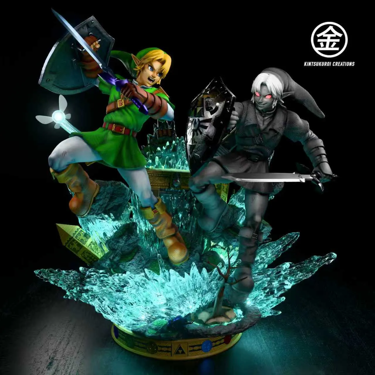 Kintsukuroi Creations Studio - LINK VS DARK LINK 14 & 16 DIORAMA The Legend of Zelda Statue 