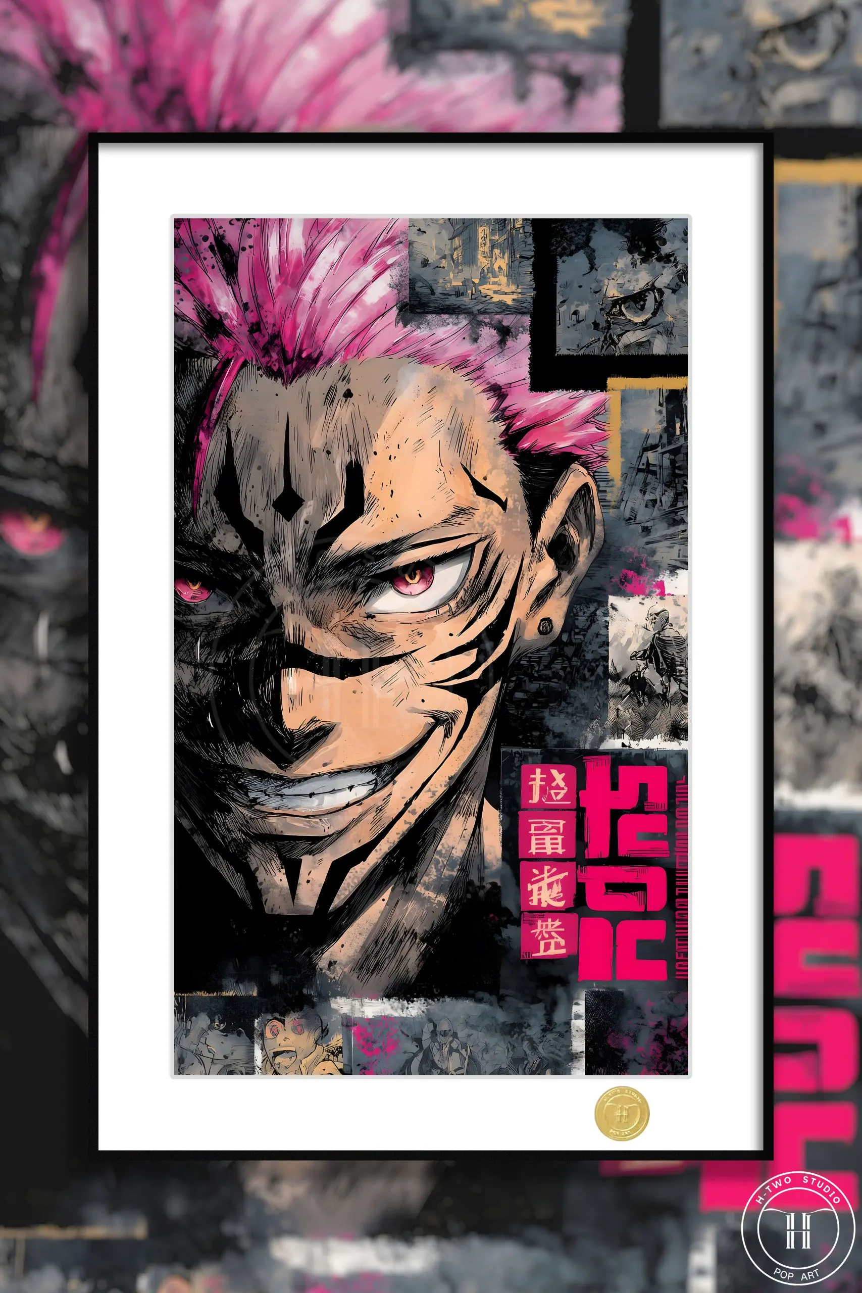 H-TWO Studio - Poster Sukuna Itadori Yuji Anime Decorative Painting Jujutsu Kaisen