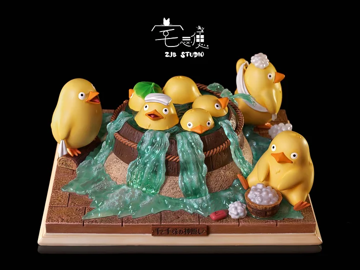 ZJB Studio - Spirited Away Hayao Miyazaki's Ecological Scene Little Rubber Duck Bath Statue 