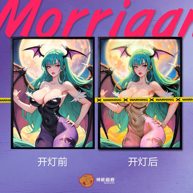  Vampire Decorative Painting of Morrigan Aensland Scene，Mystical Art Studio -IN-STOCK-KWII-GK