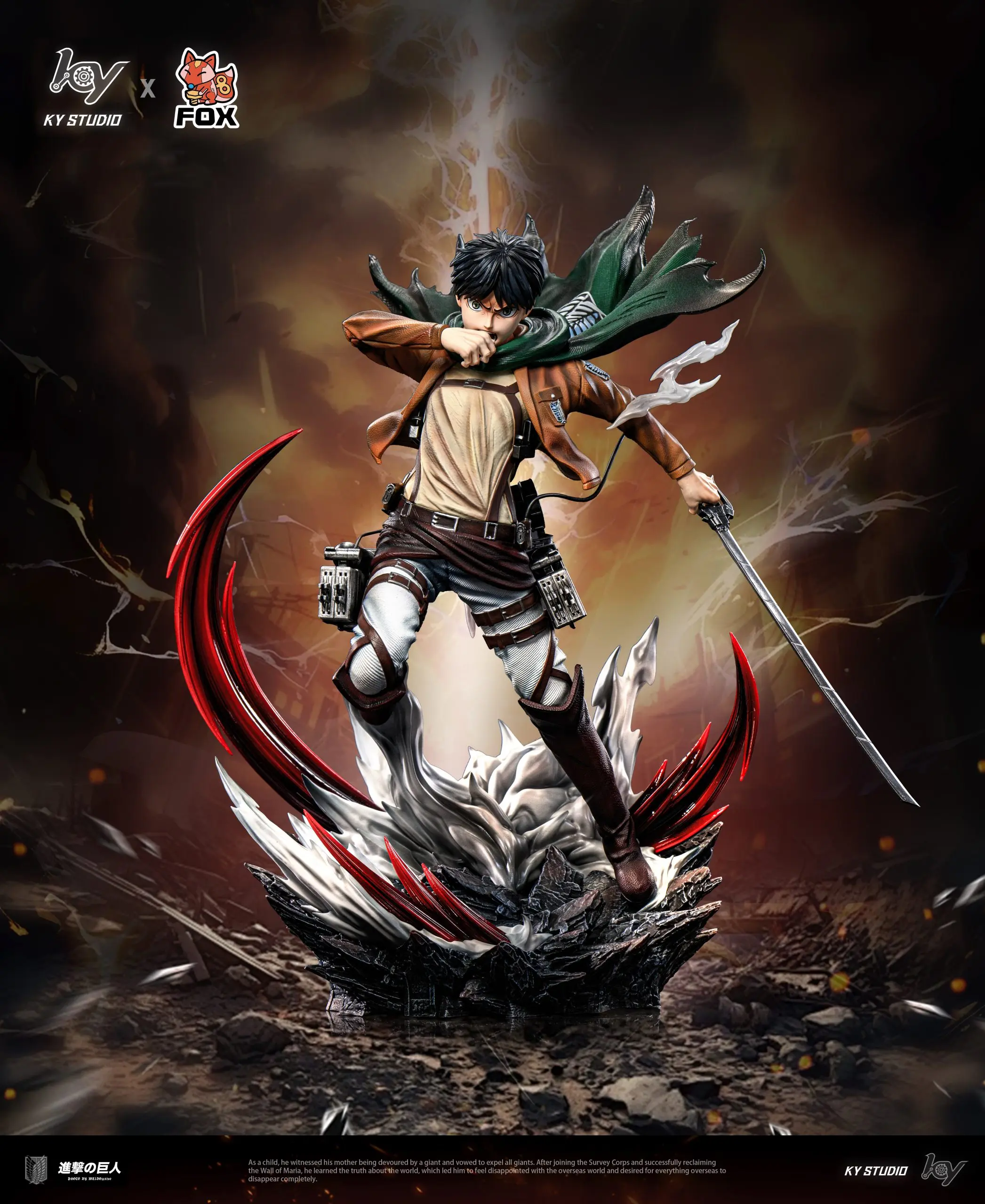 Fox Studio X KY Studio -  Attack on Titan #1 Eren Statue(GK)