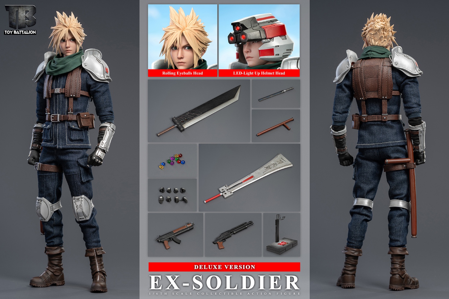 Final Fantasy 1/6 SOLDIER Cloud Strife TB025A TB025B Statue(GK)-TOYS BATTALION 