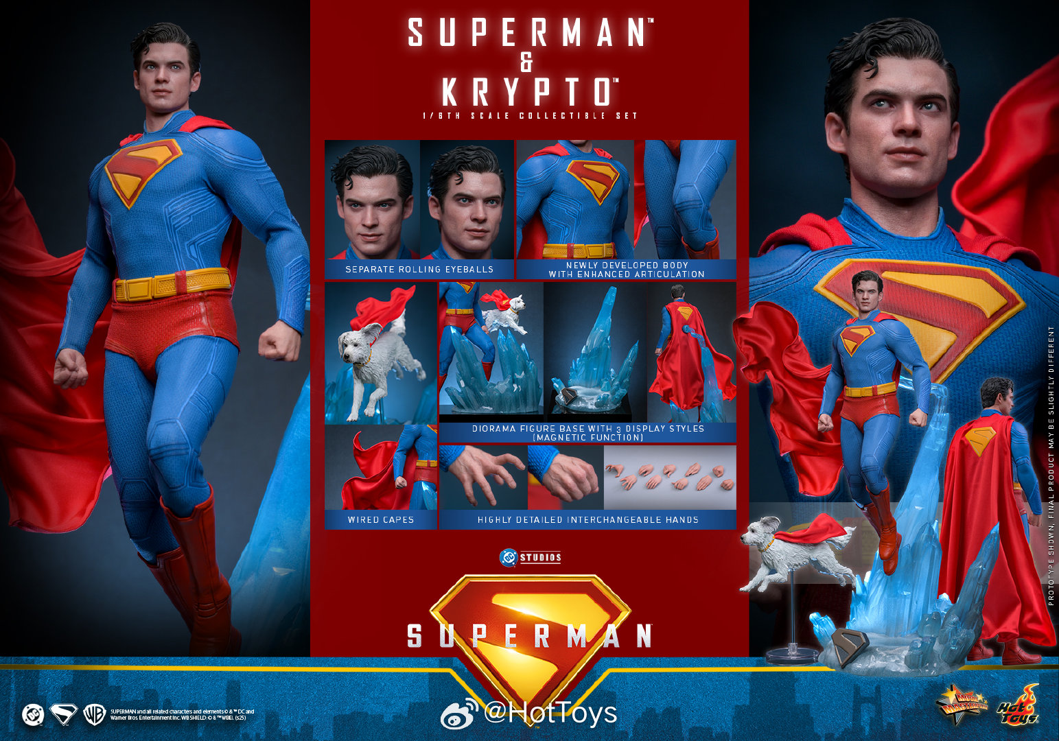 Superman & Krypto 1/6th scale Collectible Set MMS812 (Licensed) Statue(GK)-Hottoys