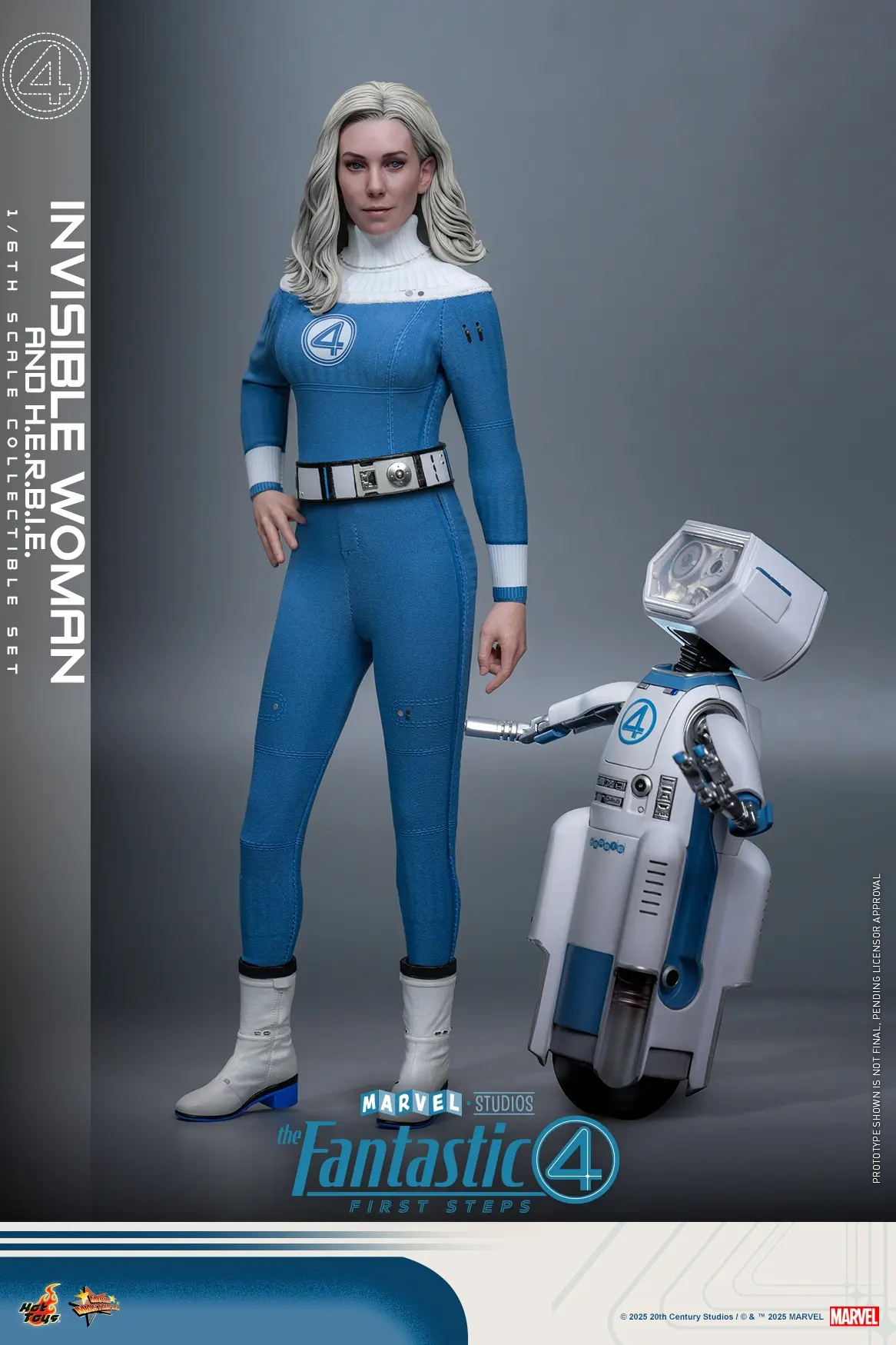 Hottoys - The Fantastic Four: First Steps Invisible Woman and H.E.R.B.I.E. 1/6th scale Collectible Figure Set MMS823 MMS824 (Licensed)Statue(GK)