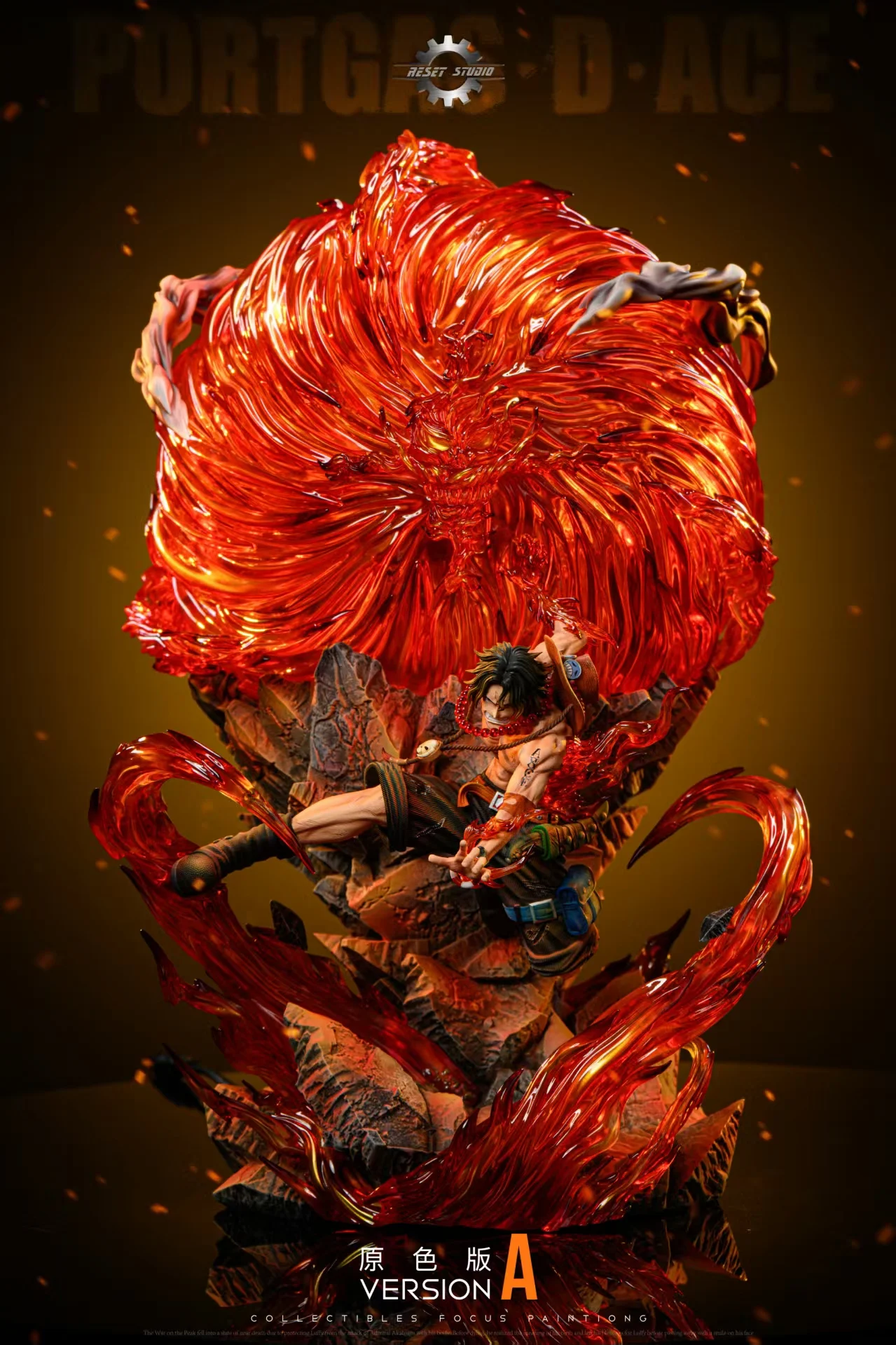 Reset Studio - One Piece - POP Portgas D Ace with LED Statue(GK)