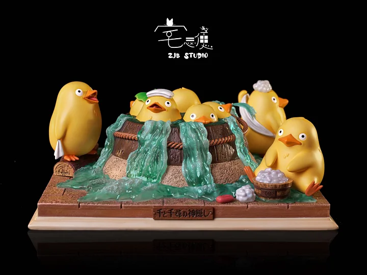 ZJB Studio - Spirited Away Hayao Miyazaki's Ecological Scene Little Rubber Duck Bath Statue 