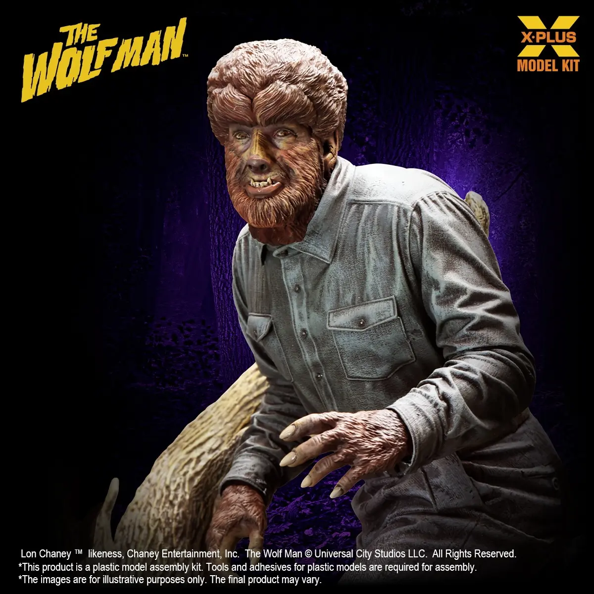 X-PLUS PLEX Studio - 1/8 Scale Lon Chaney Jr. as Wolf Man Plastic Model Kit 411-200150CP (Licensed)Statue(GK)