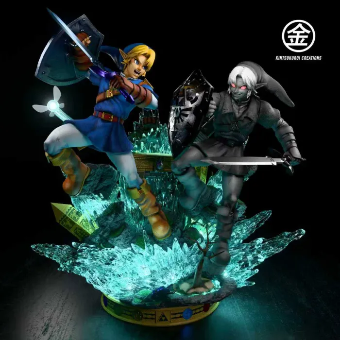Kintsukuroi Creations Studio - LINK VS DARK LINK 14 & 16 DIORAMA The Legend of Zelda Statue 