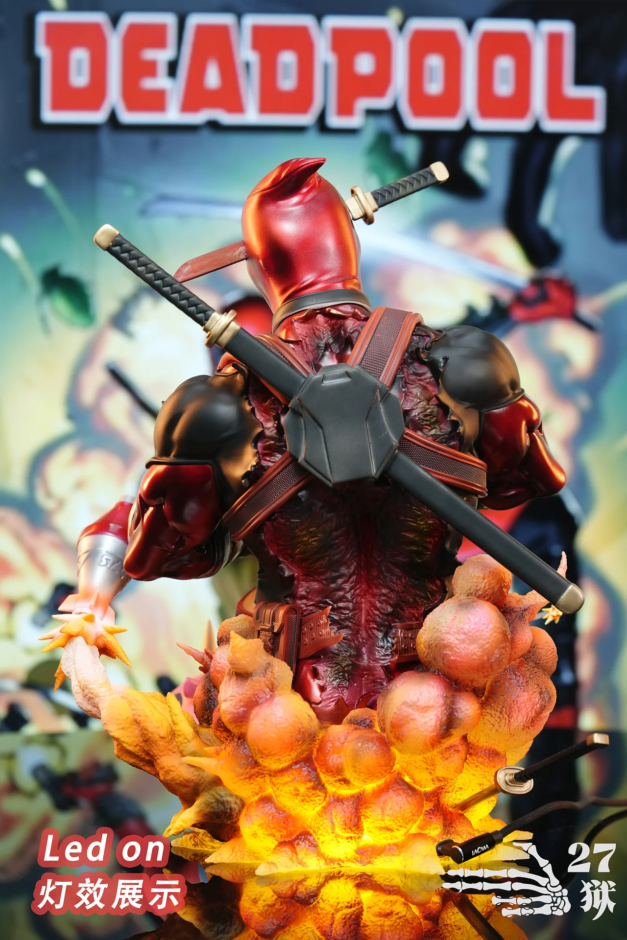 DeadPool Bust with LED 1/3  Statue(GK)-27abyss Studio 