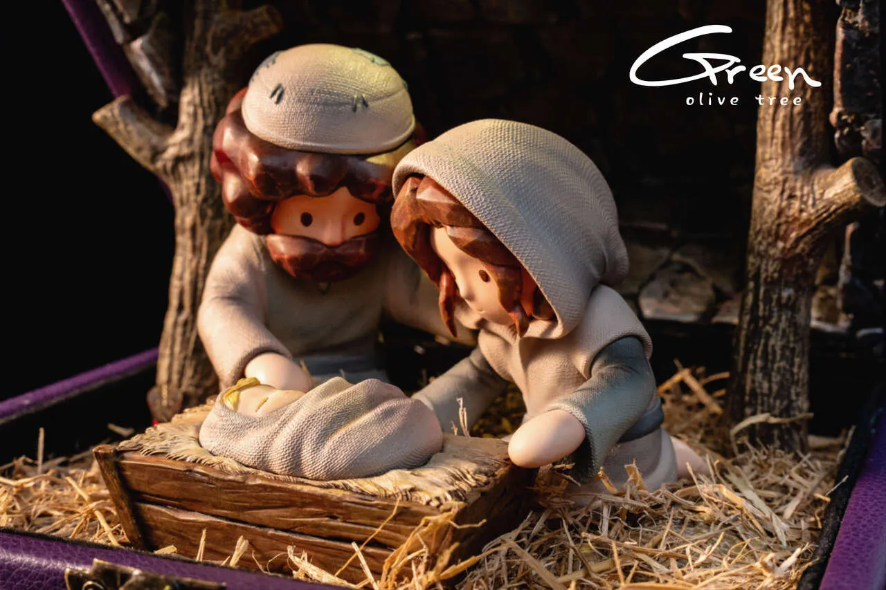 Green Olive Tree Studio - BOX Story Illustration Series-He Was Born in a Manger (Licensed)Statue