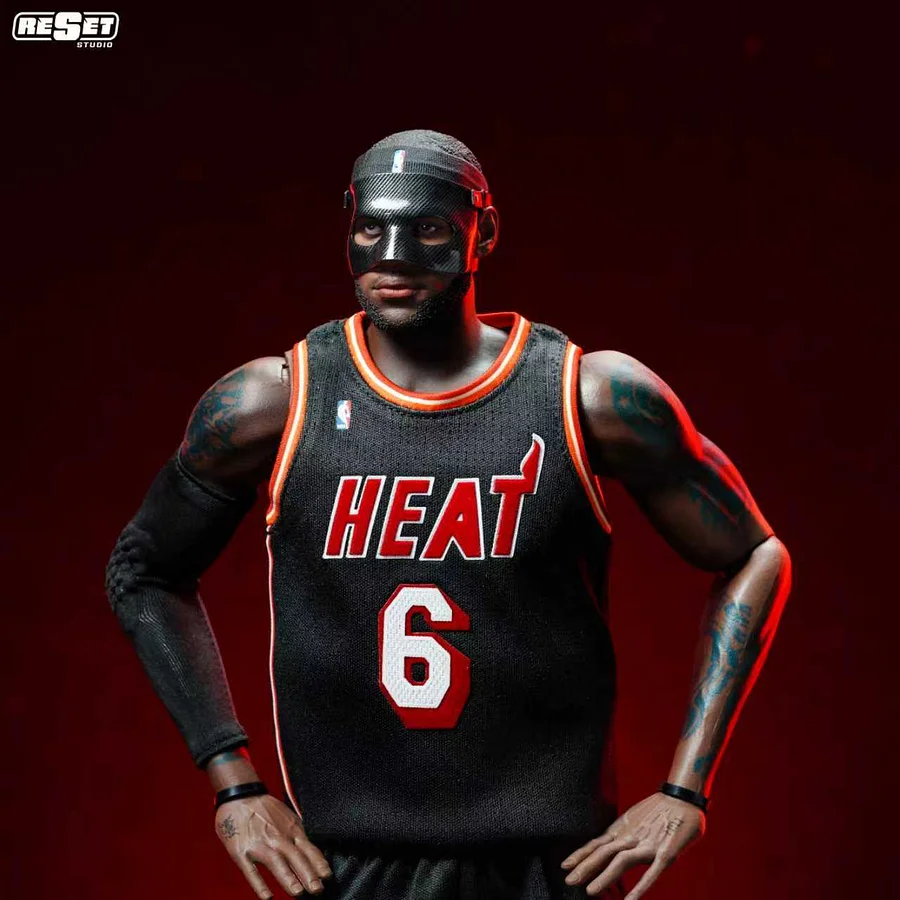 Reset Studio - Miami Heat Black Mask LeBron James 1/6 Scale Collector's Edition Articulated Figure NBA