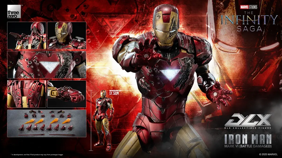 Threezero - Marvel Studios: The Infinity Saga DLX Iron Man Mark 6 Battle Damaged Version 3Z09180C0 (Licensed) Statue(GK)