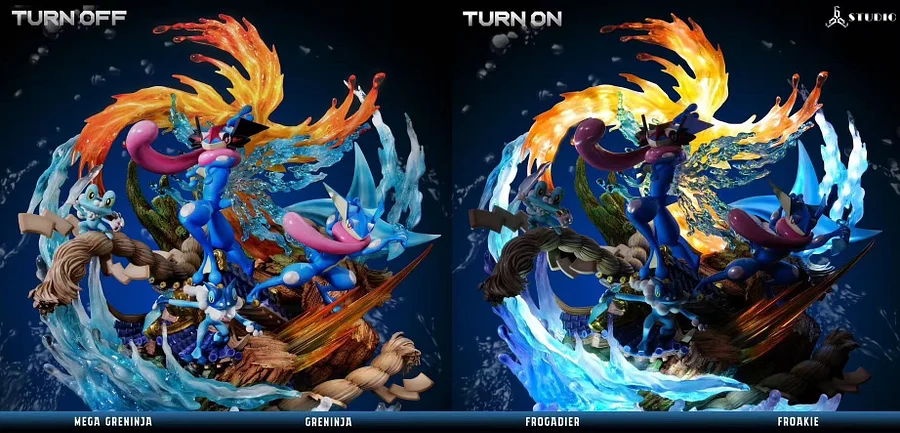 666 Studio - Pokemon Mega Greninja Water Shuriken All Out Statue