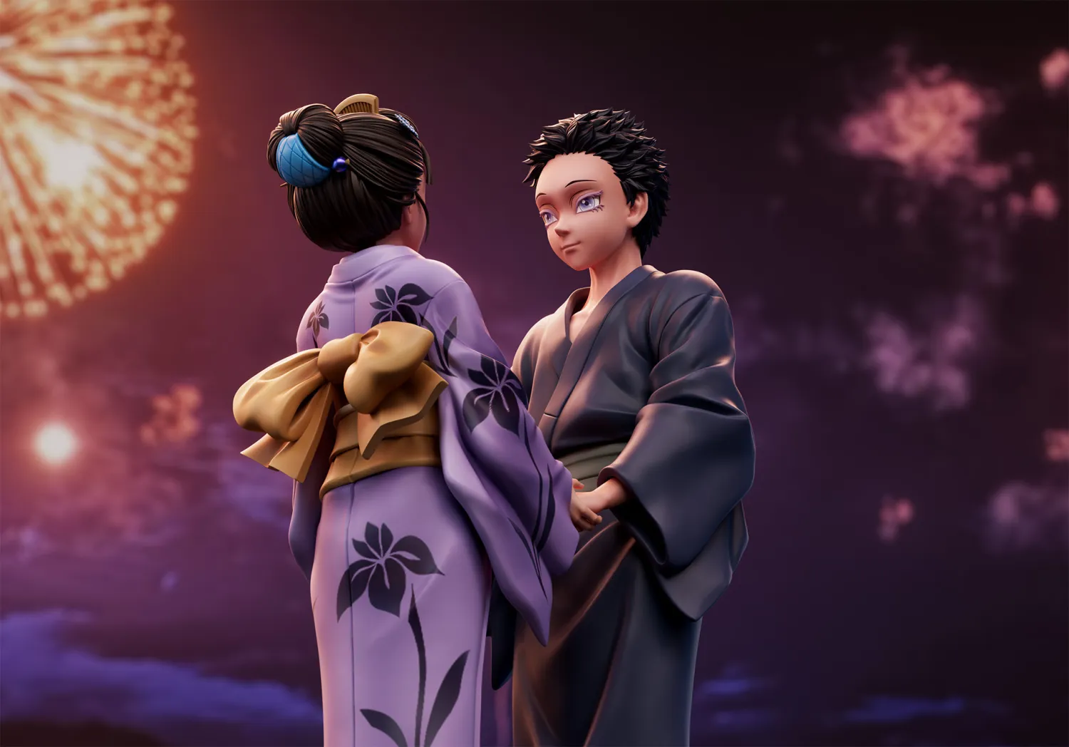 WAWA Studio - Demon Slayer Akaza & Koyuki Statue