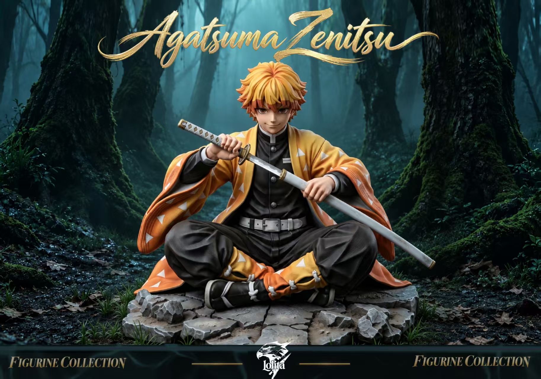 Lolita Studio Zenitsu Agatsuma Sitting Pose Demon Slayer statue