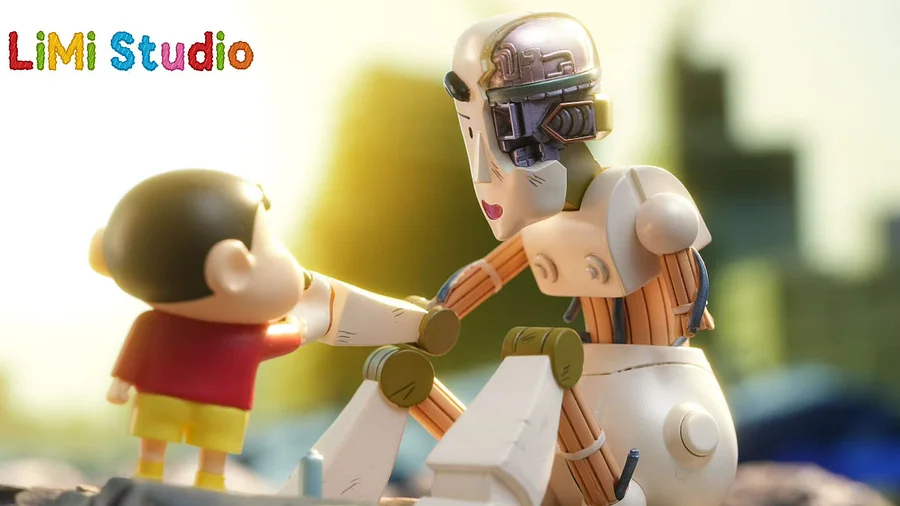 Crayon Shin-chan Shinnosuke and the Robot Dad Statue(GK)-LiMi Studio 