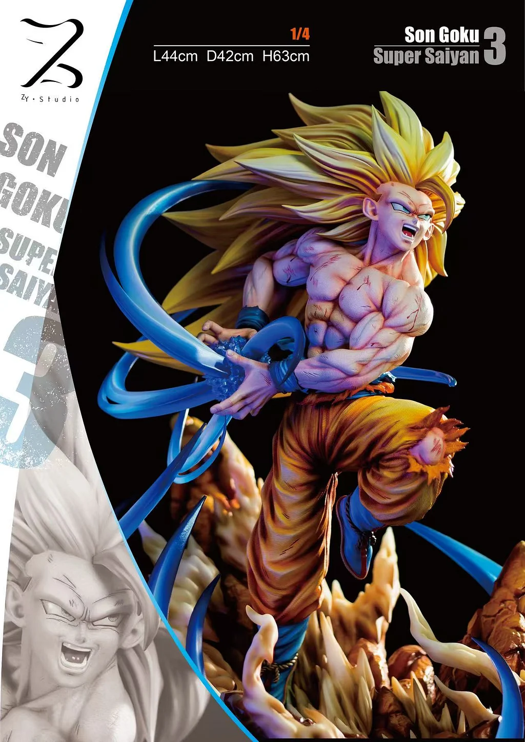 ZY Studio X Poker Monster Studio -  Dragon Ball Super Saiyan 3 1/4 Statue