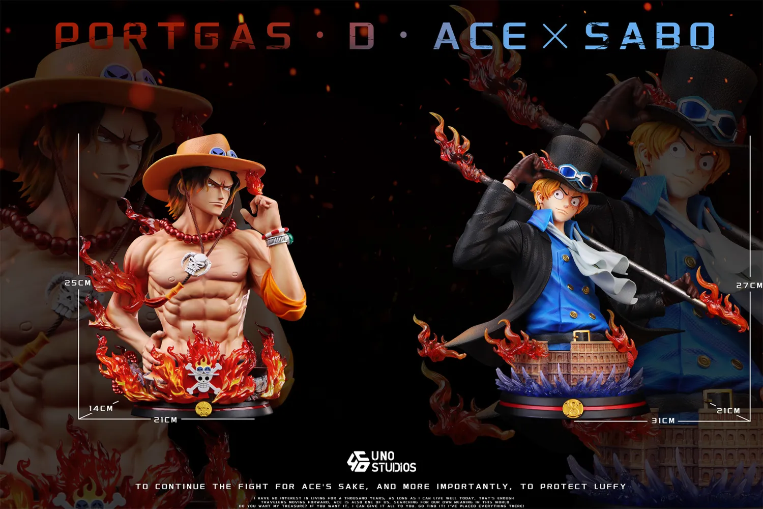 UNO Studio - Bust One Piece Sabo Statue