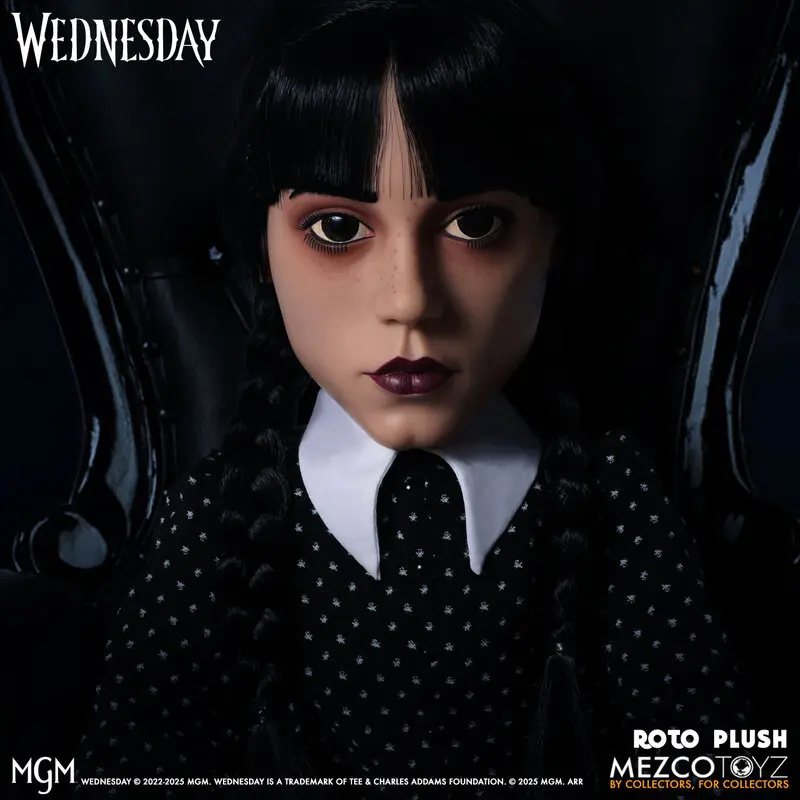 Mezco Studio - Roto Plush The Addams Family TV Series Wednesday Action Figure (Licensed)