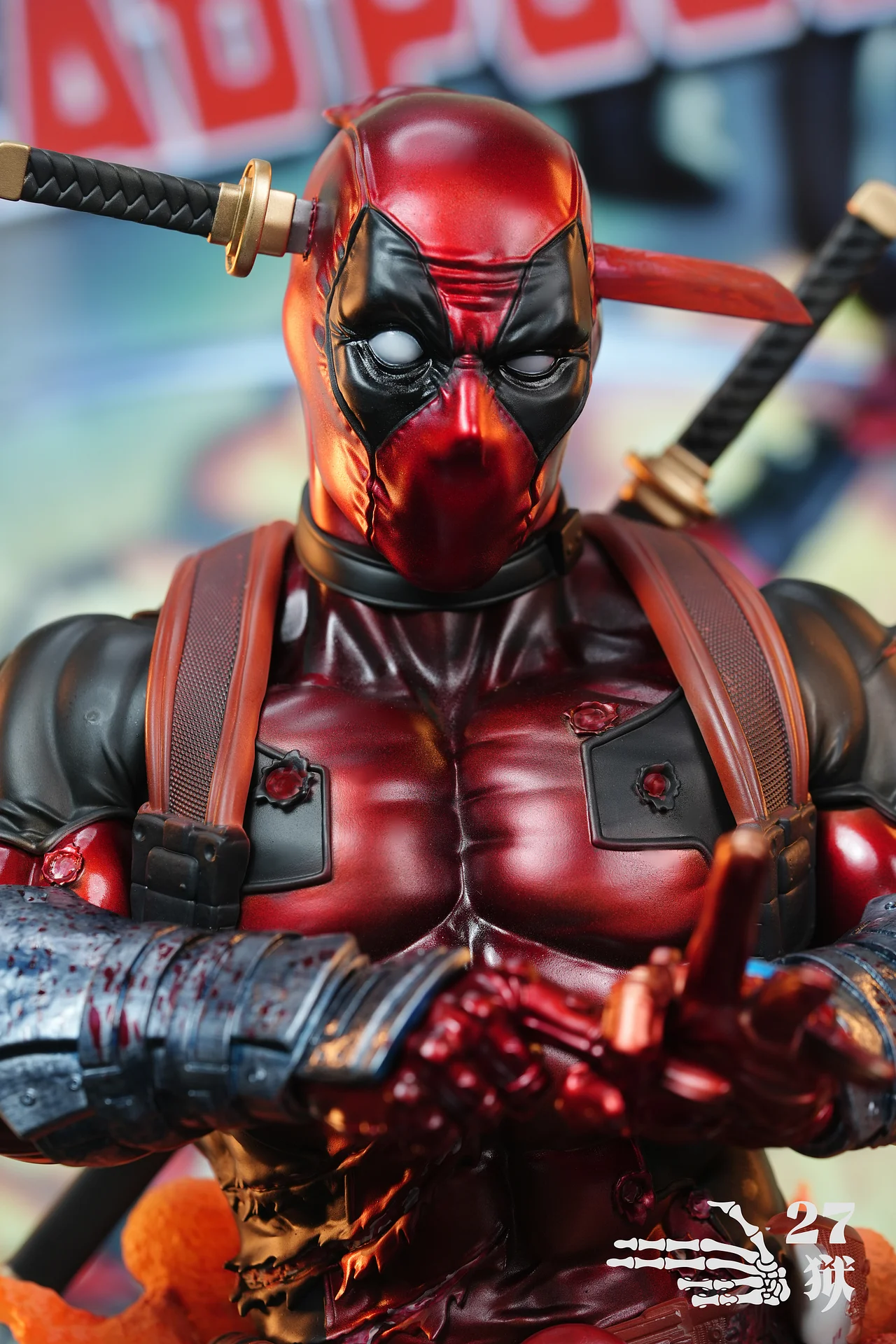 DeadPool Bust with LED 1/3  Statue(GK)-27abyss Studio 