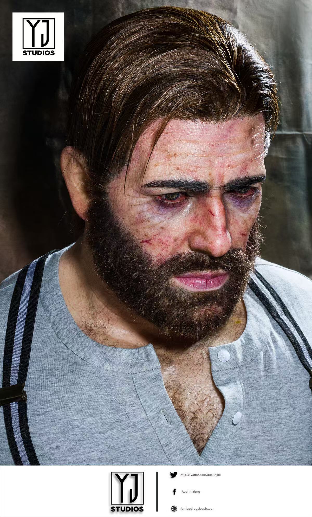 YJ Studio Sick Version Arthur Morgan 1/1 Bust Red Dead Redemption