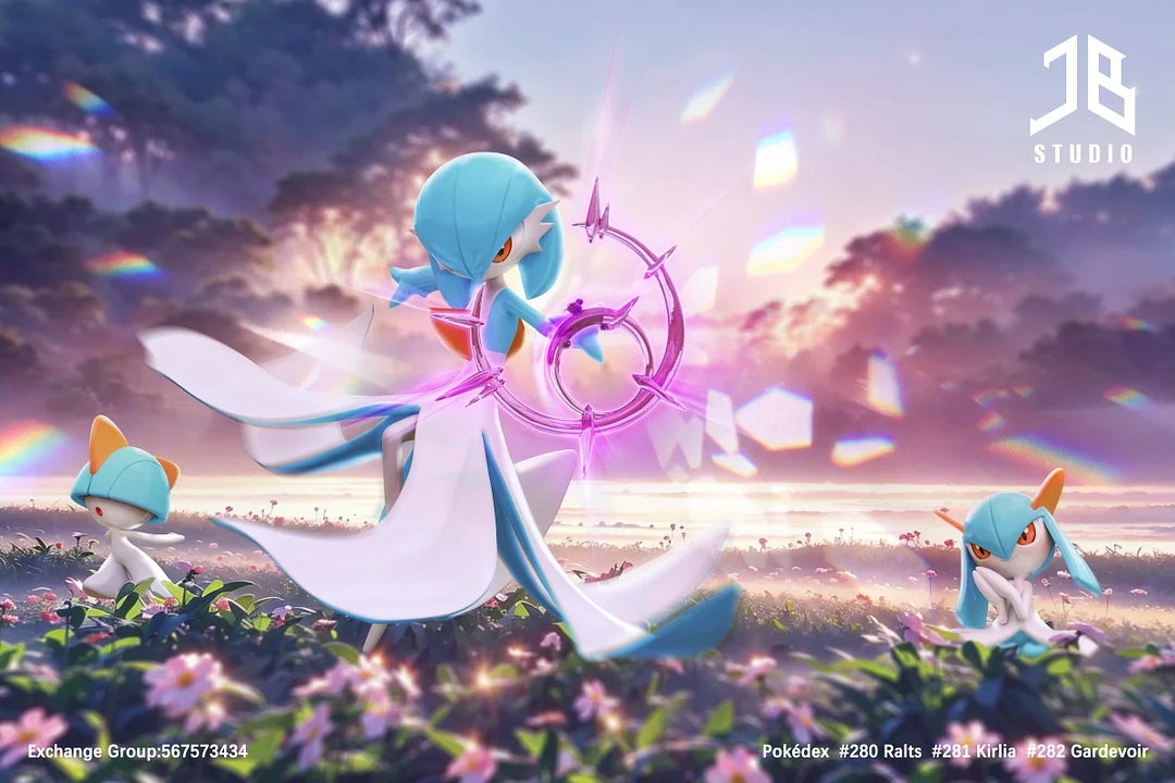 Pokémon Pokédex Series Ralts, Kirlia and Gardevoir 1/20 Statue (GK)-JB Studio Pre-sale