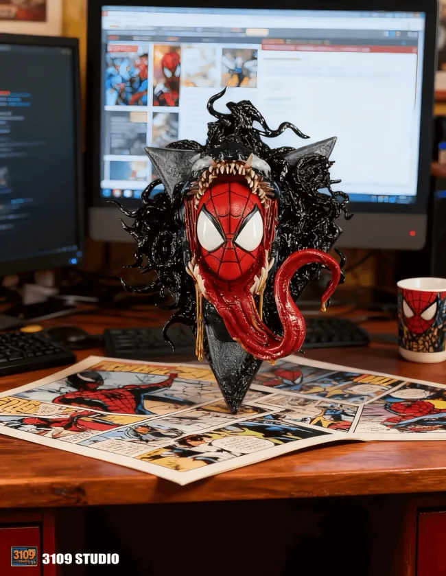 3109 Studio - Spider-Man Venom Wall-Mounted Dual Scale Spider-Man Statue 