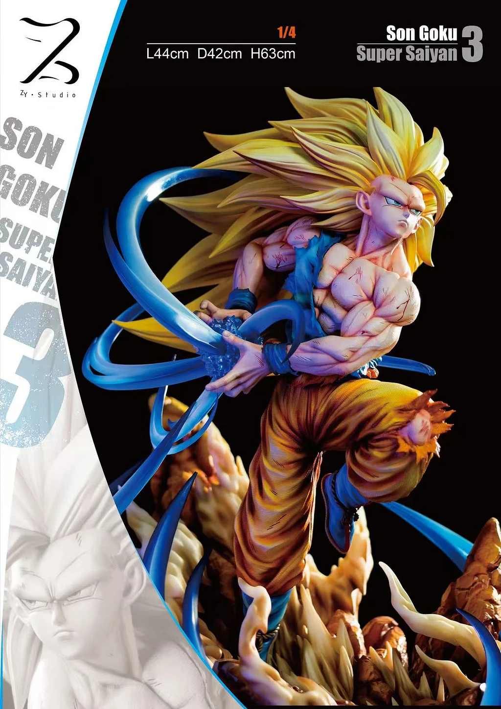 ZY Studio X Poker Monster Studio -  Dragon Ball Super Saiyan 3 1/4 Statue