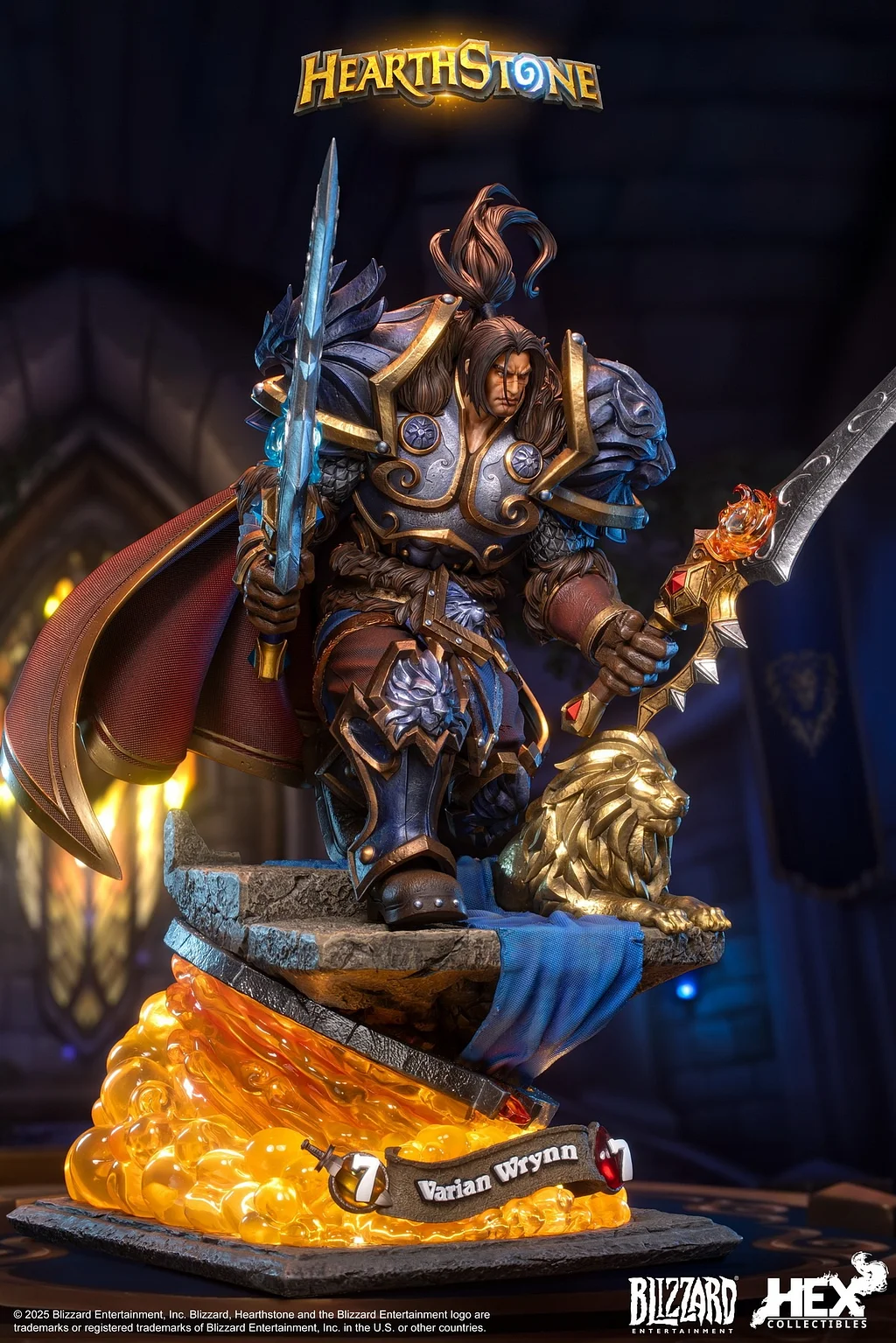 HEX Collectibles X Blizzard Entertainment - Hearthstone: Varian Wrynn Statue HEXHS17 HEXHS18 Licensed 