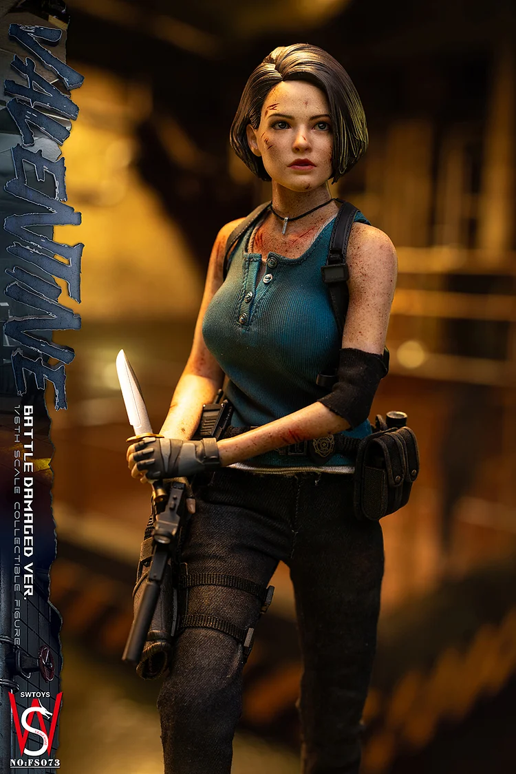 Resident Evil-Valentine Jill FS073 1/6 Battle Damaged Action Figure, Soldier, SWTOYS STUDIO, Pre-sale-KWII-GK