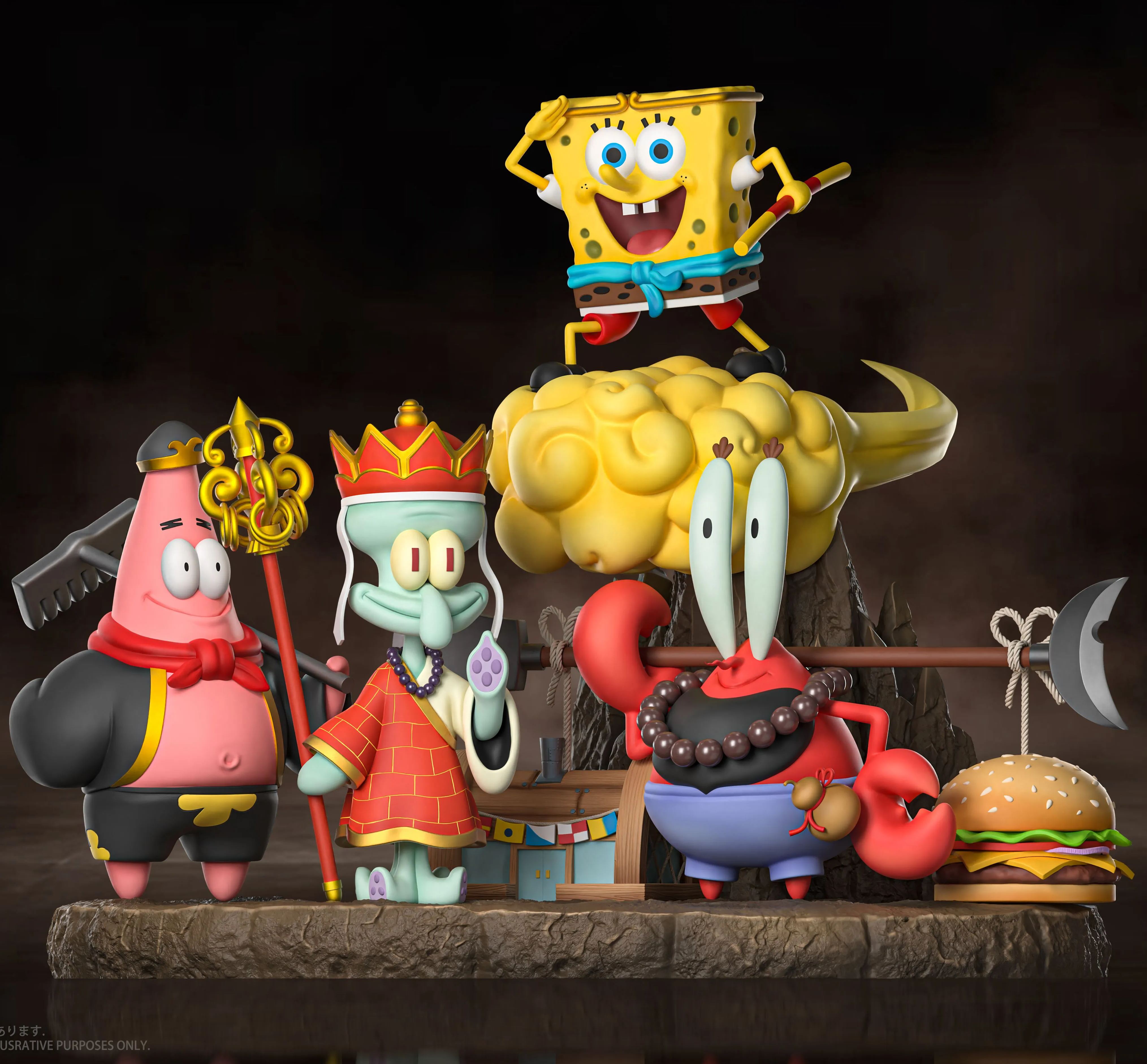 Pre-sale BBSD SpongeBob SquarePants COS Journey to the West Size 25cmx21cmx19cm (width, height, depth) (GK)-KWII-GK