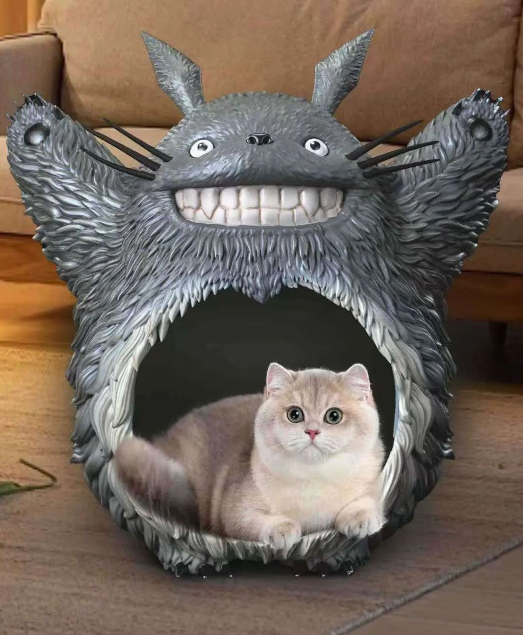 Pre-sale ★Works Totoro creative storage ornts, cat and dog nests, snack cabinets ★Size Height 65cm width 60cm depth 60cm. The size of the hole is 31cm long, 31cm wide and 31cm deep-KWII-GK