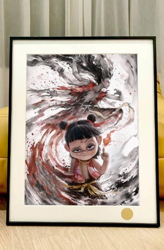 Starry Sky "Nezha" Nezha: The Devil Boy Conquers the Dragon King Decorative Painting In stock