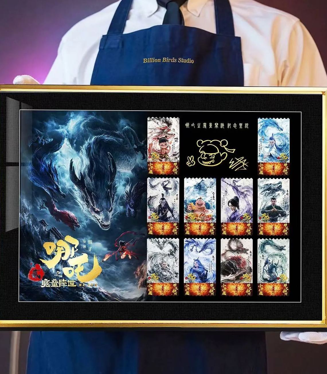  Nezha The Devil Boy Conquers the Dragon King Ticket Stubs Ao Bing Ao Guang Taiyi Zhenren Shen Gongbao Decorative Paintings In stock-KWII-GK