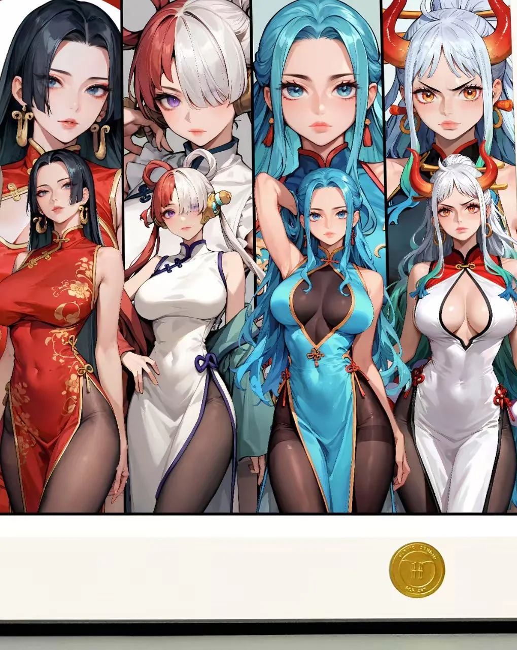 One Piece "Cheongsam Girl Group" Empress Nami, Robin, Yamato and Uta decorative painting in stock