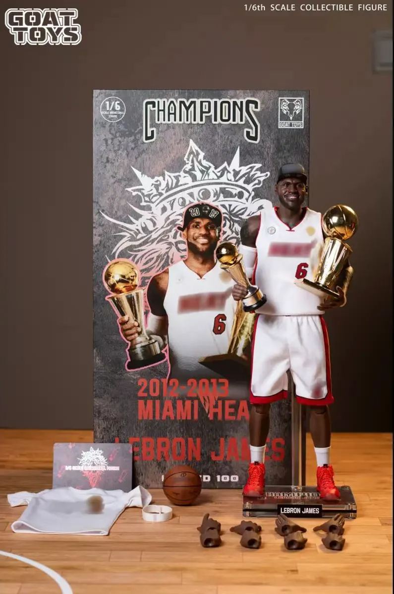 LeBron James 1/6 scale, 13-year Heat championship set, GoatToys studio, statue GK18+ pre-sale