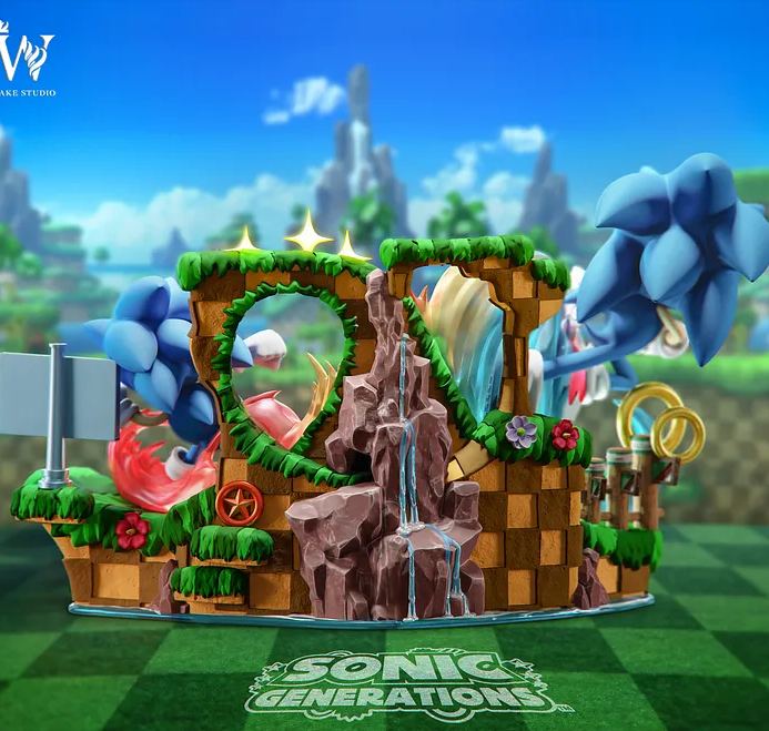 Sonic the Hedgehog with LED Statue(GK)scene,Wake Studio - -KWII-GK