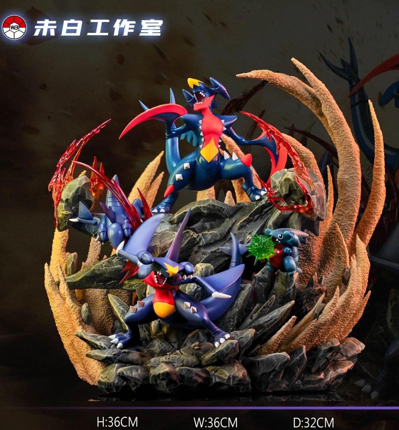 Pokémon Garchomp Evolution Statue (GK)-Weibai Studio Pre-sale