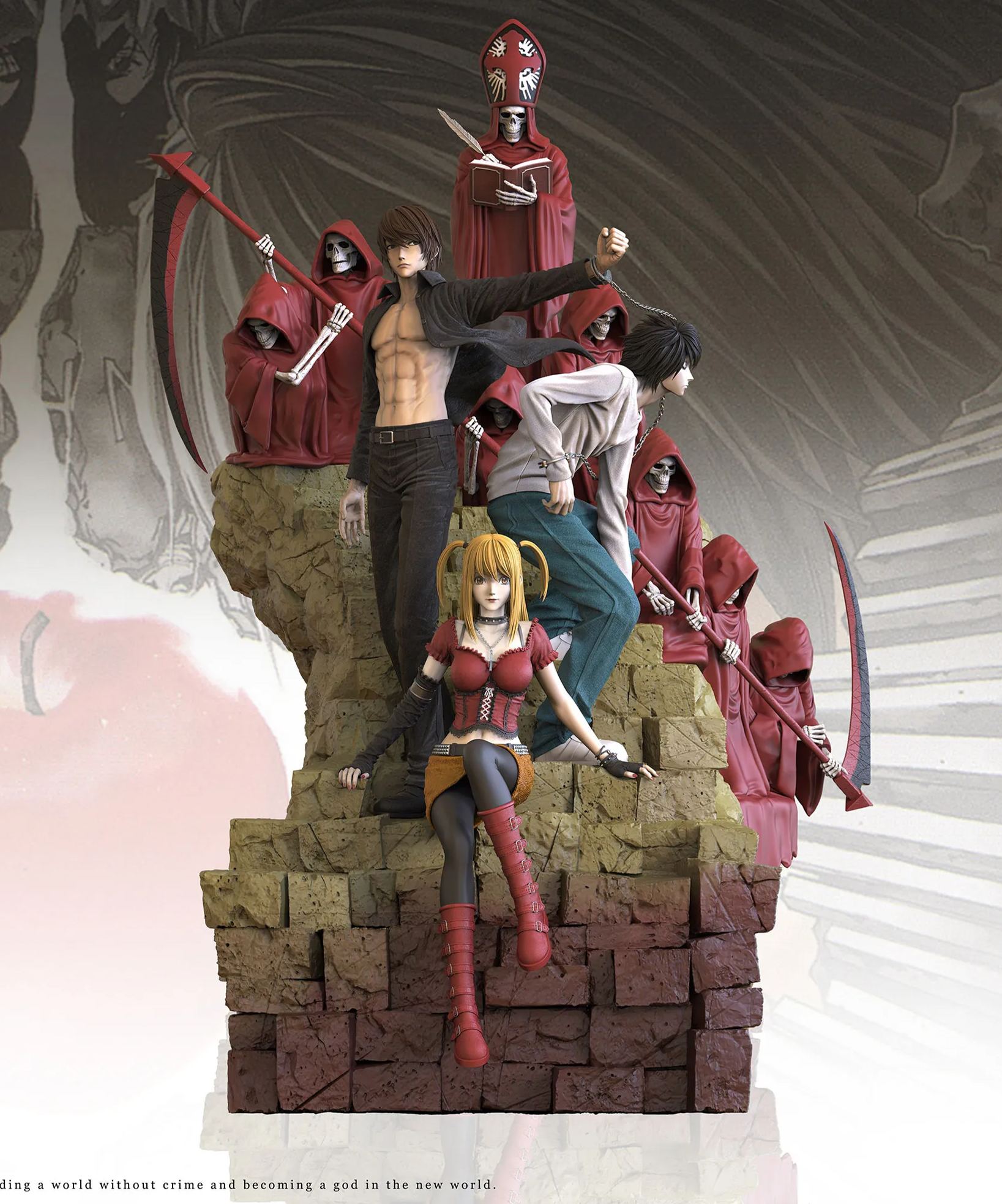 Death Note-Yagami Light & Misamisa & L.Lawlie Statue(GK)Figure-Freedom Studio Pre-sale