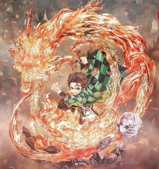 In stock-Demon Slayer: Kimetsu no Yaiba Kamado Tanjiro with LED-1/6 & 1/8 Scale Statue (GK) Figure-Fantasy Studios-KWII-GK