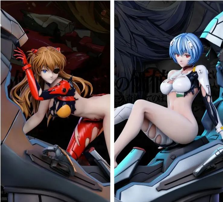 Neon Genesis Evangelion Soryu Asuka Langley & Ayanami Rei Statue(GK)-Pink Lady Studio