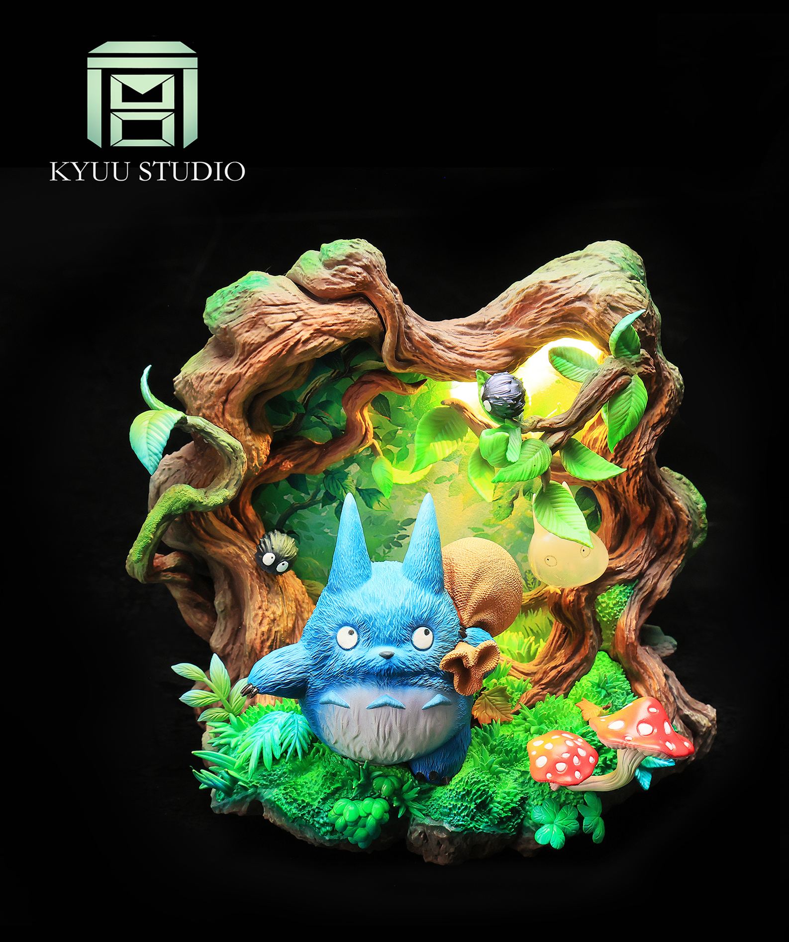 My Neighbor Totoro Hayao Miyazaki Whisper of Nature Series #1 Tree Hollow Totoro Statue(GK)-KYUU Studio -KWII-GK