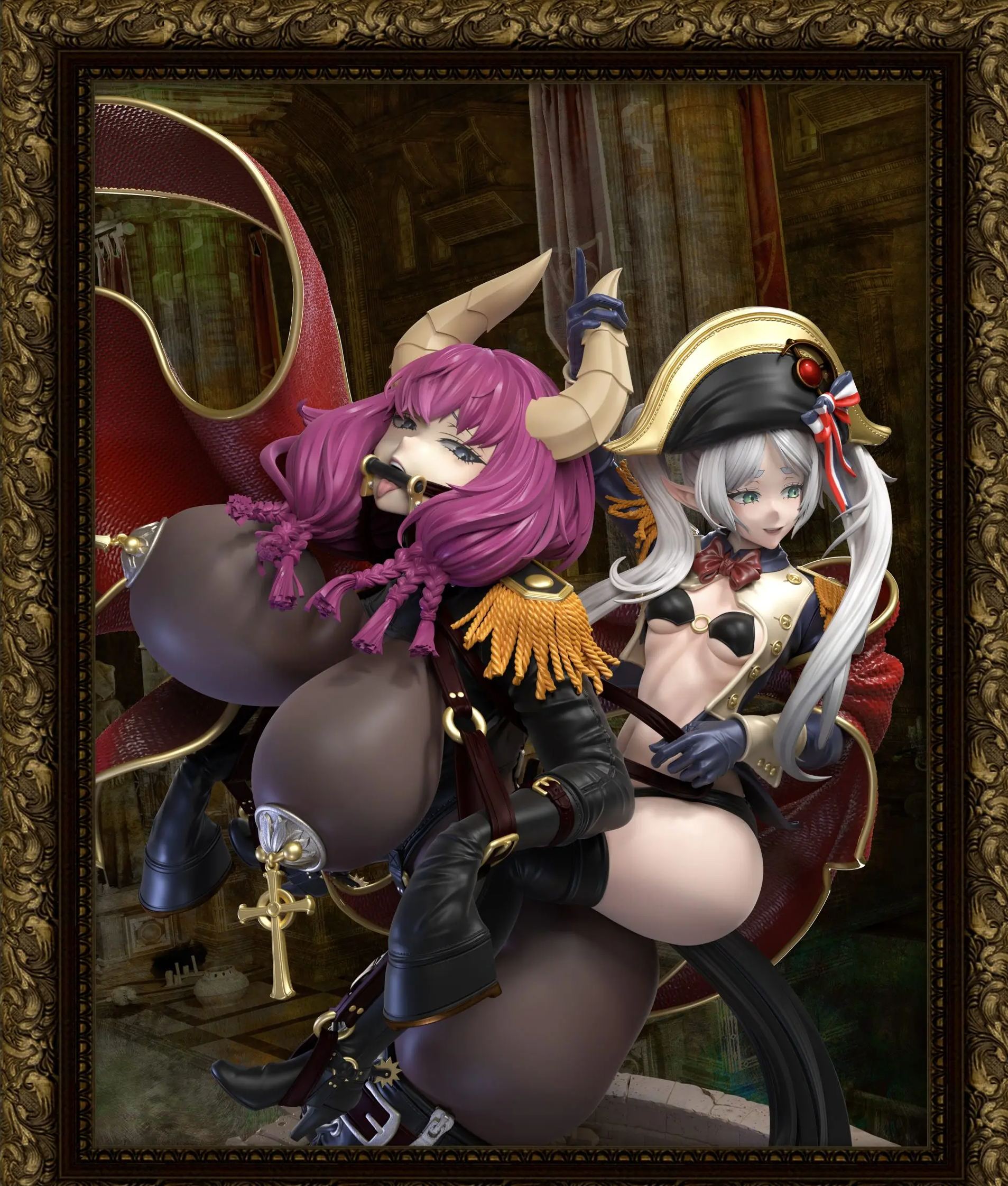 Demon Core Studio - Frieren: Beyond Journey's End Frieren & Aura cosplaying Napoleon Crossing the Alps Statue  (GK) (Adult18+)