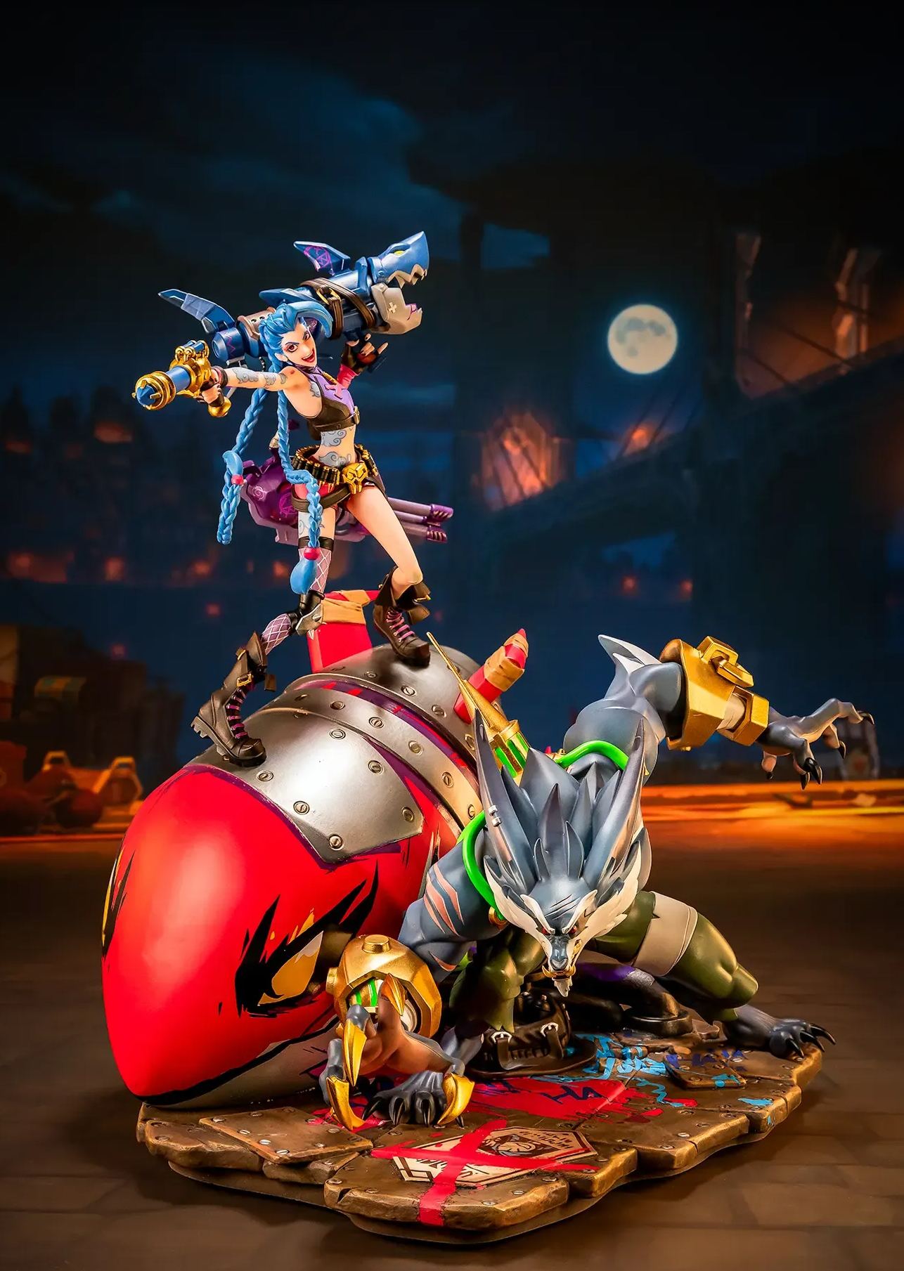 PureArts Studio - League of Legends 2XKO Jinx and Warwick VS Ahri and Ekko 1/ 10 Scale Statue (Licensed)