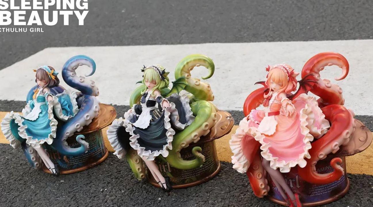 WeArtDoing Studio - Sleeping Beauty-Cthulhu Girl-Abyss Bloom X Phantom Blue X Crimson Tide (Licensed) Statue